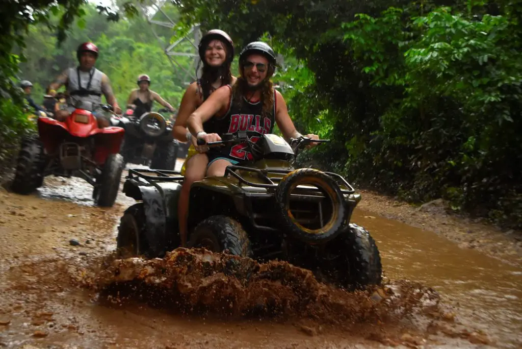 ATV Playa del carmen - splashing through the mud puddles in the Mayan jungle 
